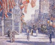 Childe Hassam Early Morning on the Avenue in May 1917 oil painting on canvas